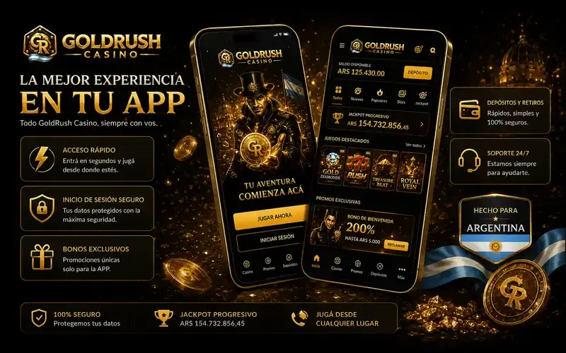 Ventajas de la app móvil de Gold Rush Casino para Argentina
