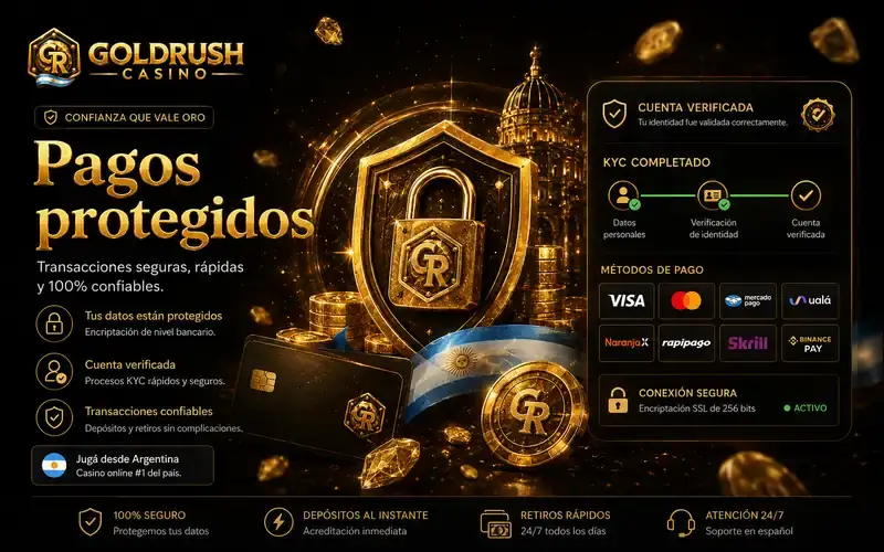 Pagos protegidos y verificación KYC en Gold Rush Casino